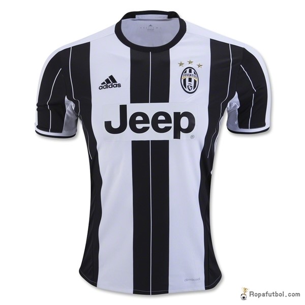 Camiseta Juventus Replica Primera Ropa 2016/17 Negro Blanco